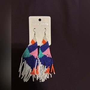 Colorful Beaded Dangle Earrings